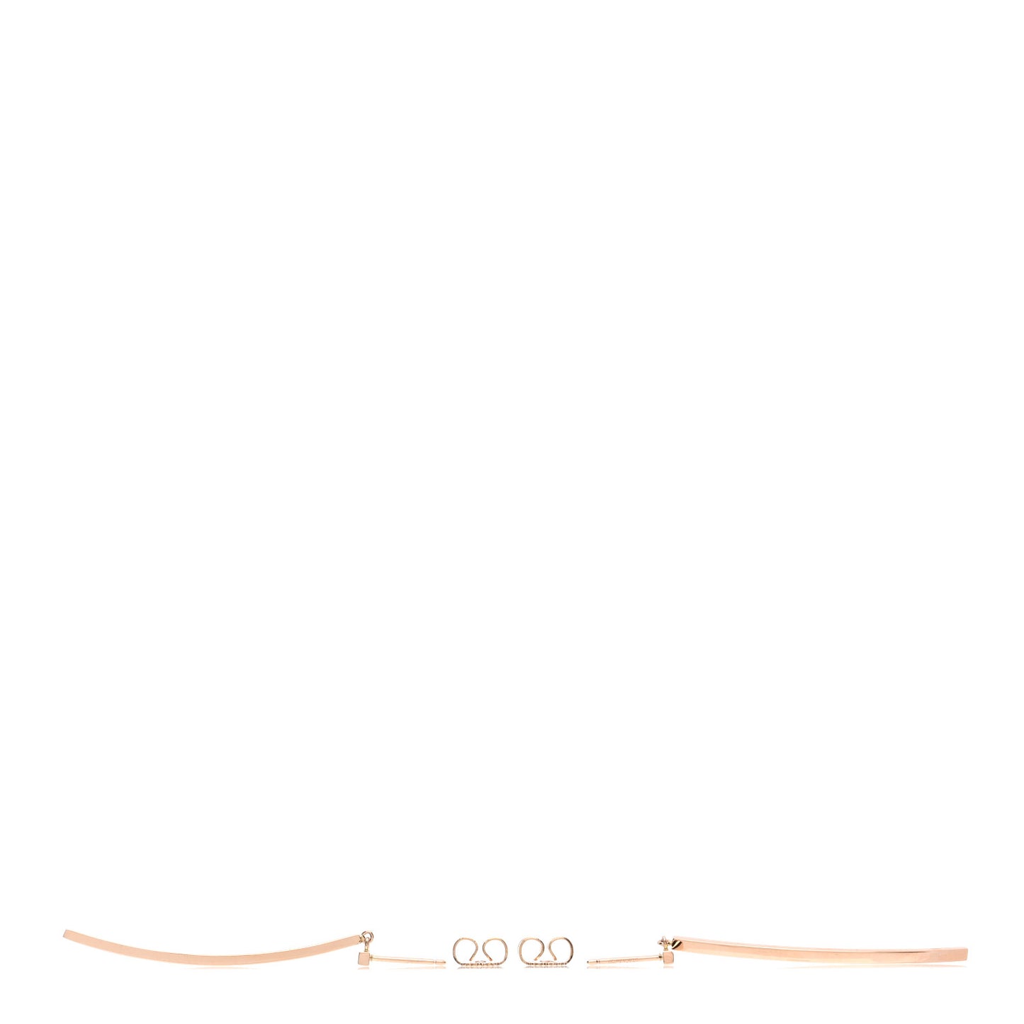 18K Rose Gold T Bar Earrings