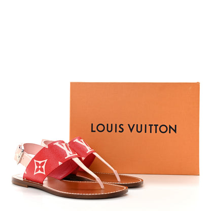 Louis Vuitton Monogram Giant Sandals 38.5 Rouge 25 of 25