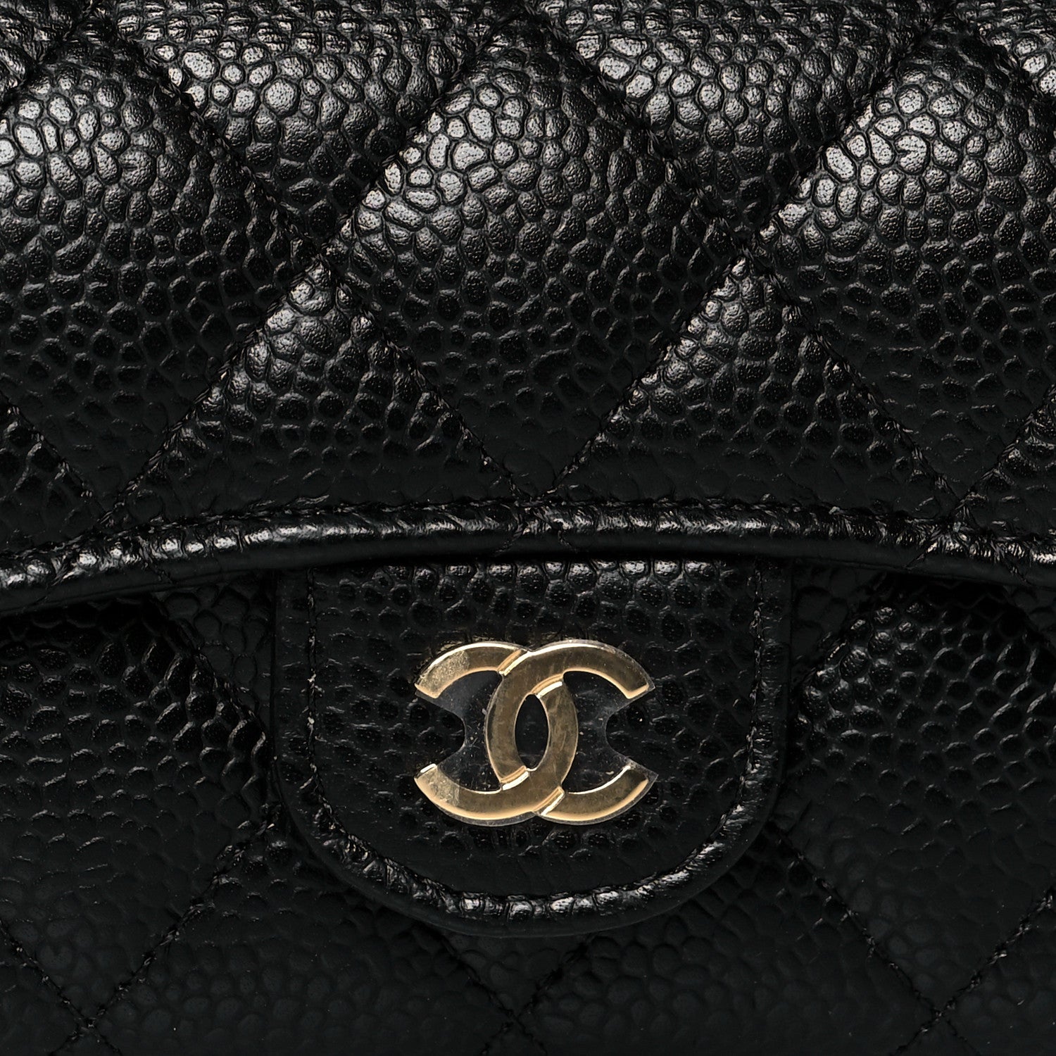 Chanel Caviar Quilted Flap Card Holder Wallet Black 9 of 9