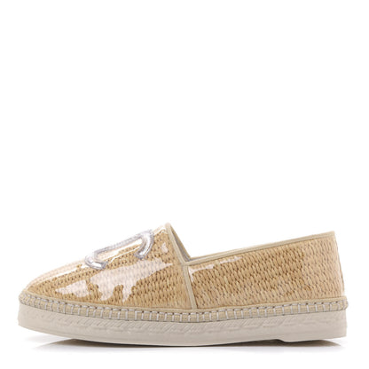 Chanel PVC Raffia CC Espadrilles 35 Beige 1 of 9