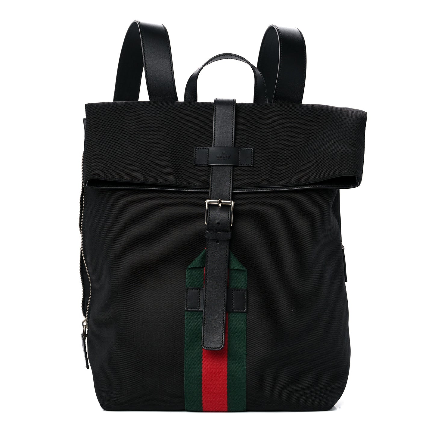 Techno Canvas Web Single Buckle Backpack Black