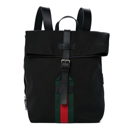 Gucci Techno Canvas Web Single Buckle Backpack Black 1 of 11