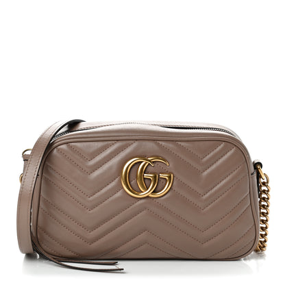 Gucci Calfskin Matelasse Small GG Marmont Chain Shoulder Bag Porcelain Rose 1 of 4