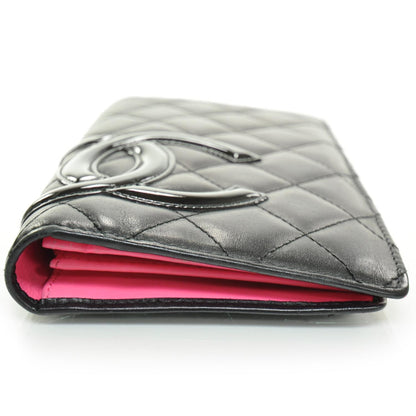 Chanel Calfskin Quilted Cambon Quilted Yen Wallet Black 4 of 9