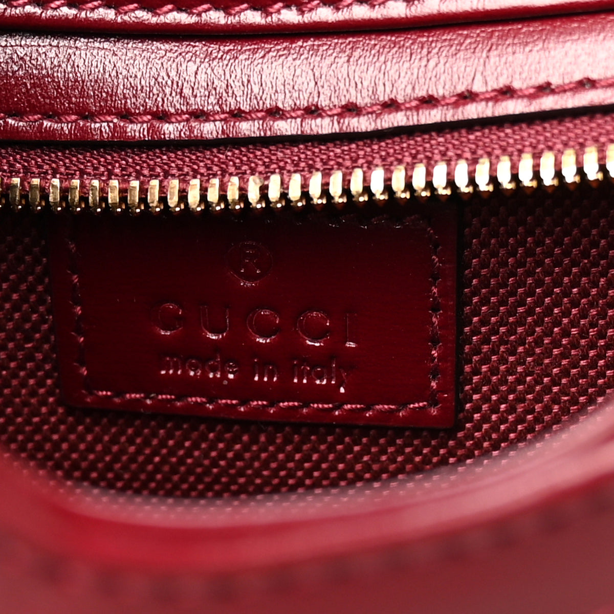 Gucci GG Shadow Monogram Mini Moon Side Shoulder Bag Rosso Ancora Red 6 of 9
