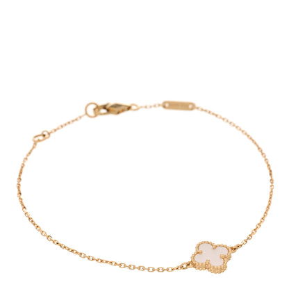 Van Cleef & Arpels 18K Yellow Gold Mother of Pearl Sweet Alhambra Bracelet 2 of 9