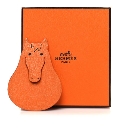 Hermes Chevre Mysore Horse Pikabook Bookmark Orange 5 of 5