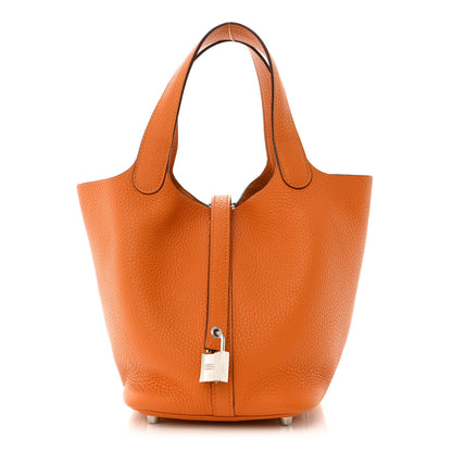 Hermes Taurillon Clemence Picotin Lock 18 PM Orange 1 of 10