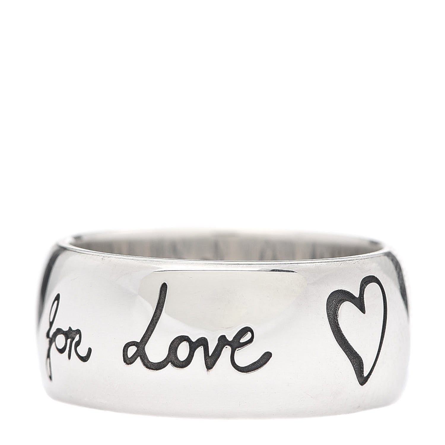 Gucci Sterling Silver Blind for Love Band Ring 56 7.5 5 of 7