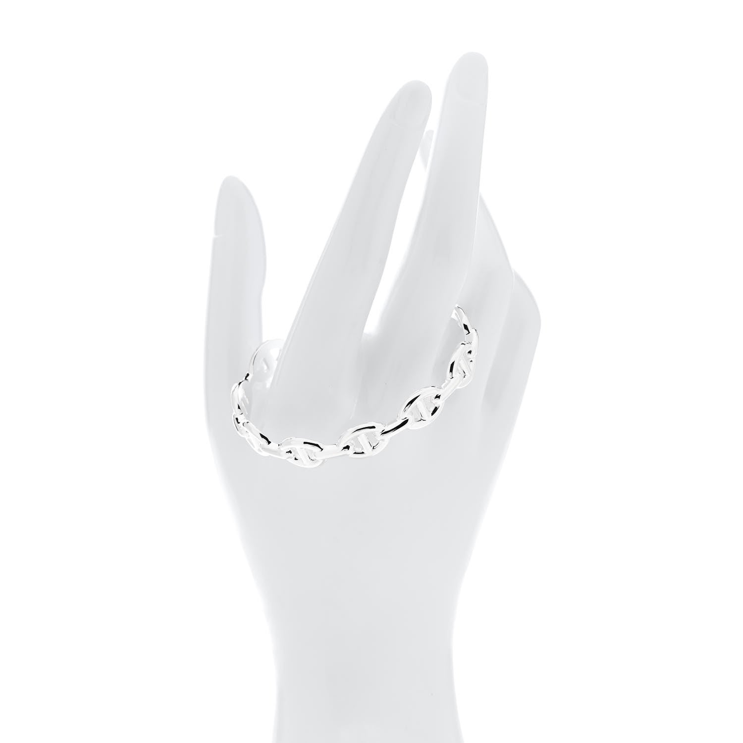 Hermes Sterling Silver MM Chaine d'Ancre Enchainee Cuff Bracelet ST 2 of 6