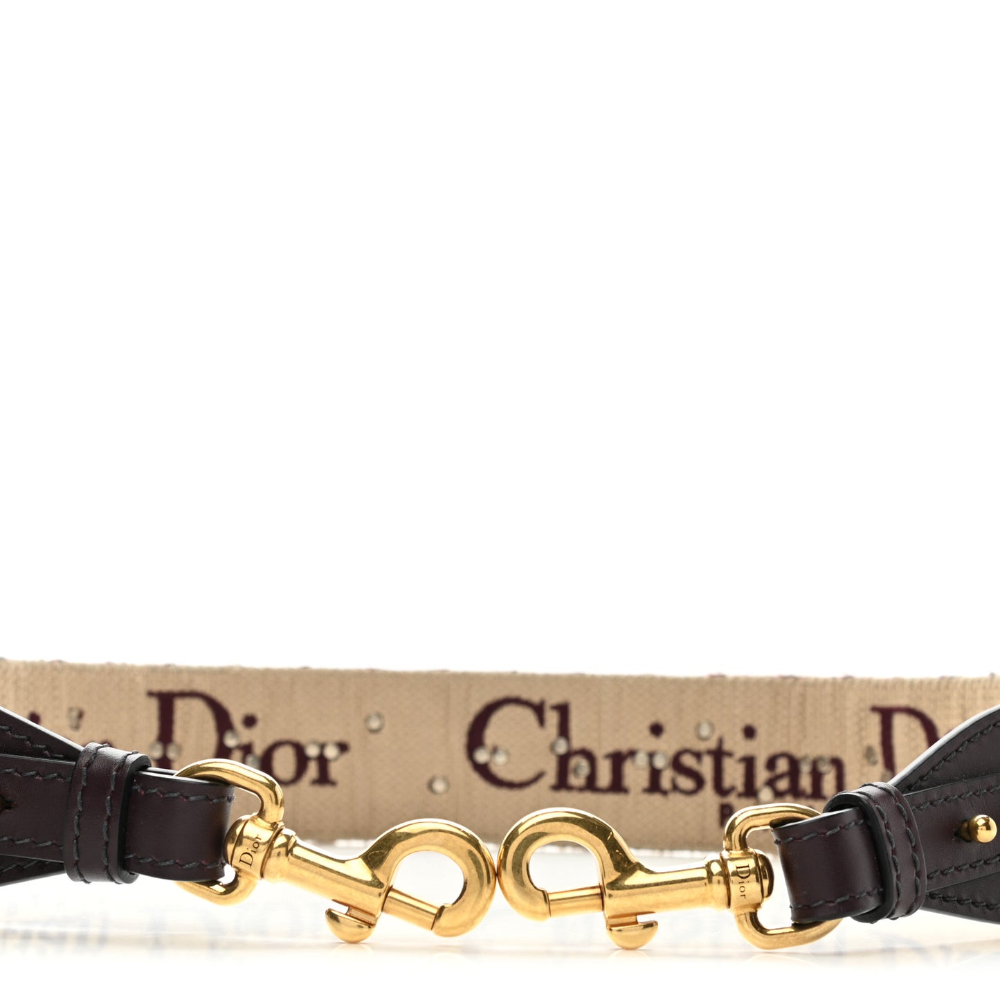 Oblique Studded Shoulder Strap Burgundy