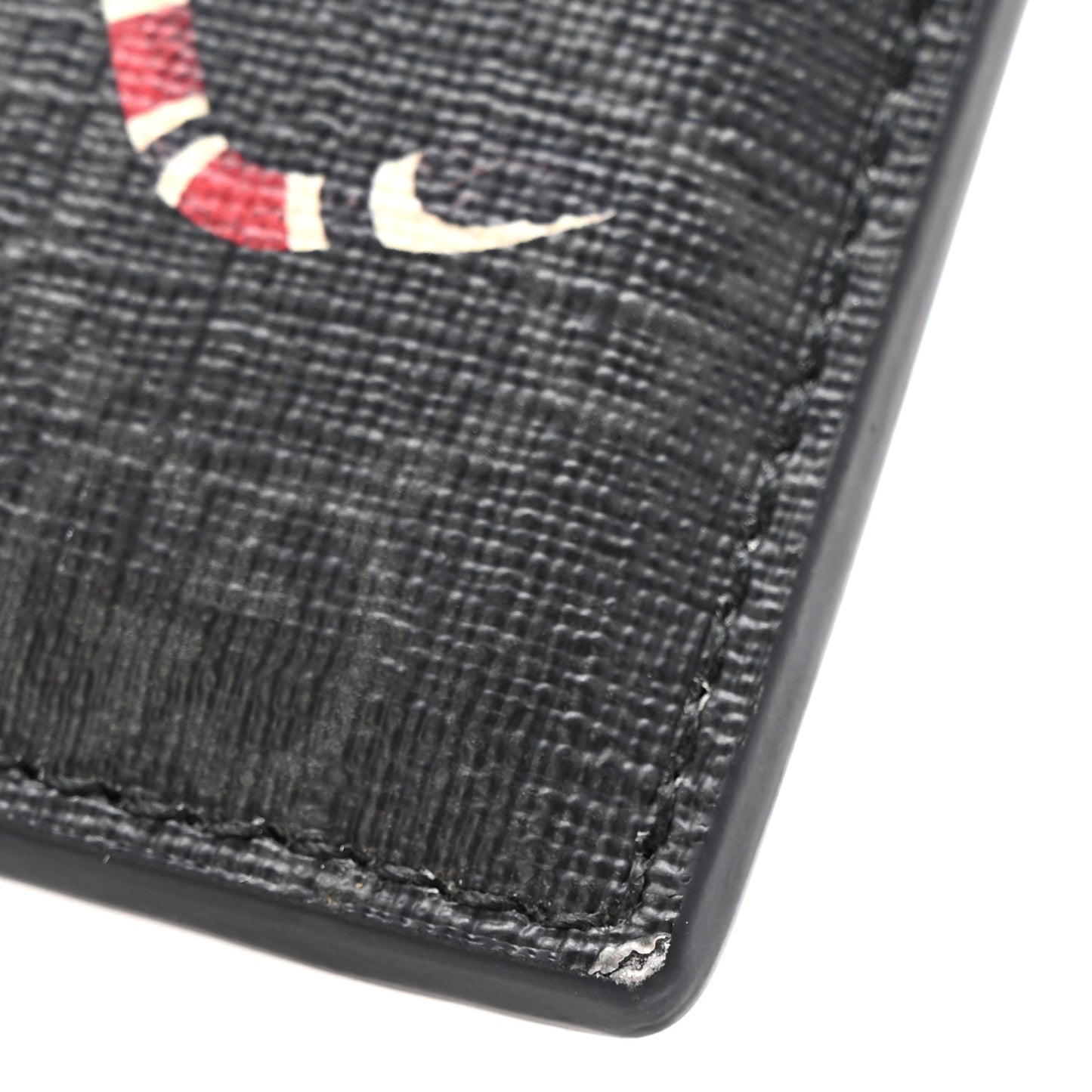 GG Supreme Monogram Kingsnake Card Holder Black Grey