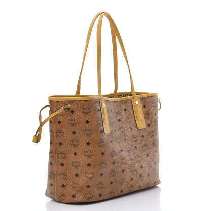 MCM Visetos Medium Liz Reversible Shopper Tote Cognac Yellow 6 of 16