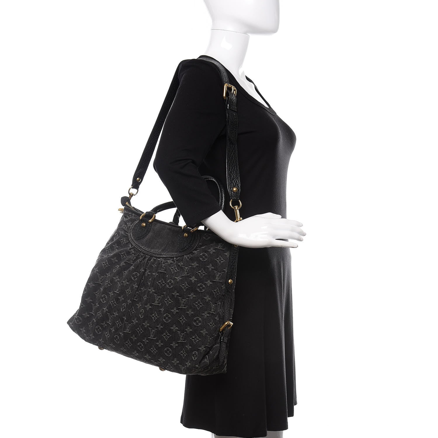 Louis Vuitton Denim Neo Cabby GM Black 3 of 11