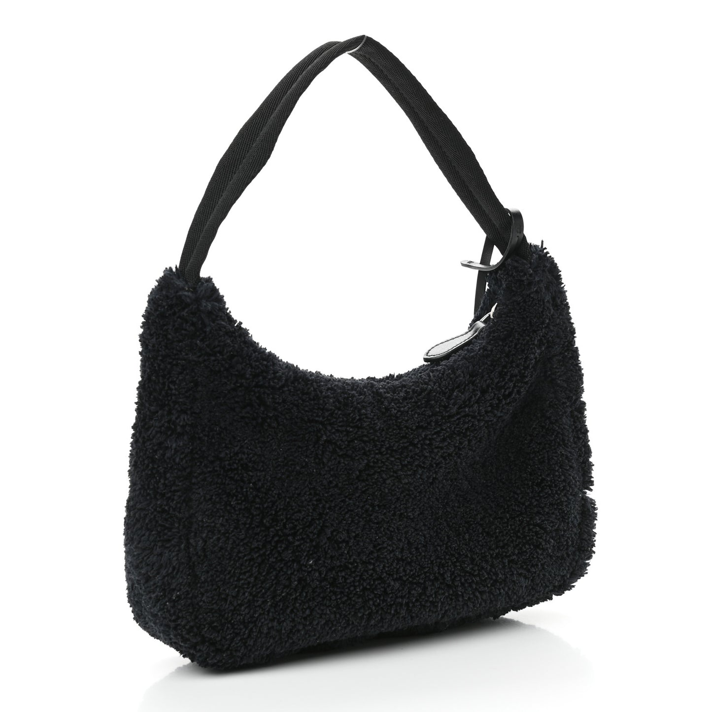 Terry Cloth Mini Re-Edition 2000 Bag Black White