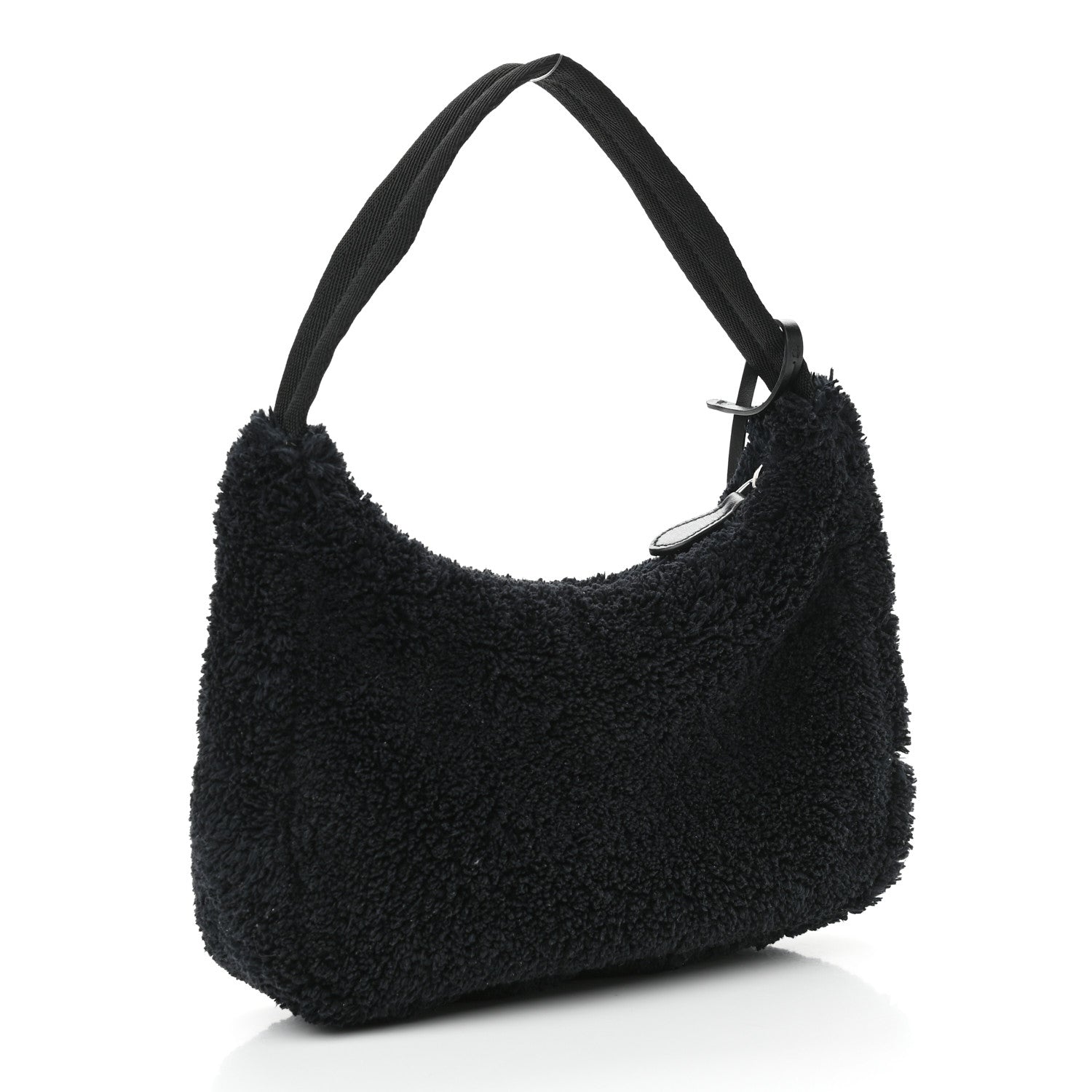 Prada Terry Cloth Mini Re-Edition 2000 Bag Black White 3 of 11