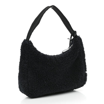 Prada Terry Cloth Mini Re-Edition 2000 Bag Black White 3 of 11
