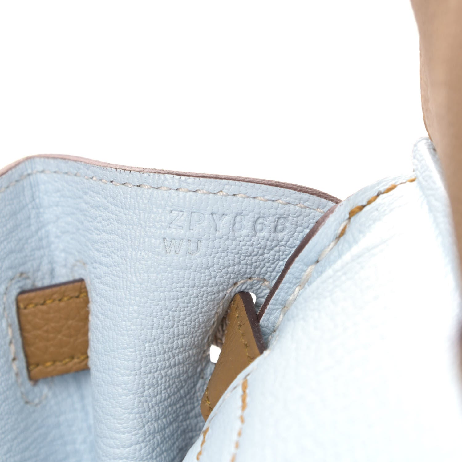 Hermes Togo Verso Birkin 25 Bronze Dore Bleu Brume 6 of 9