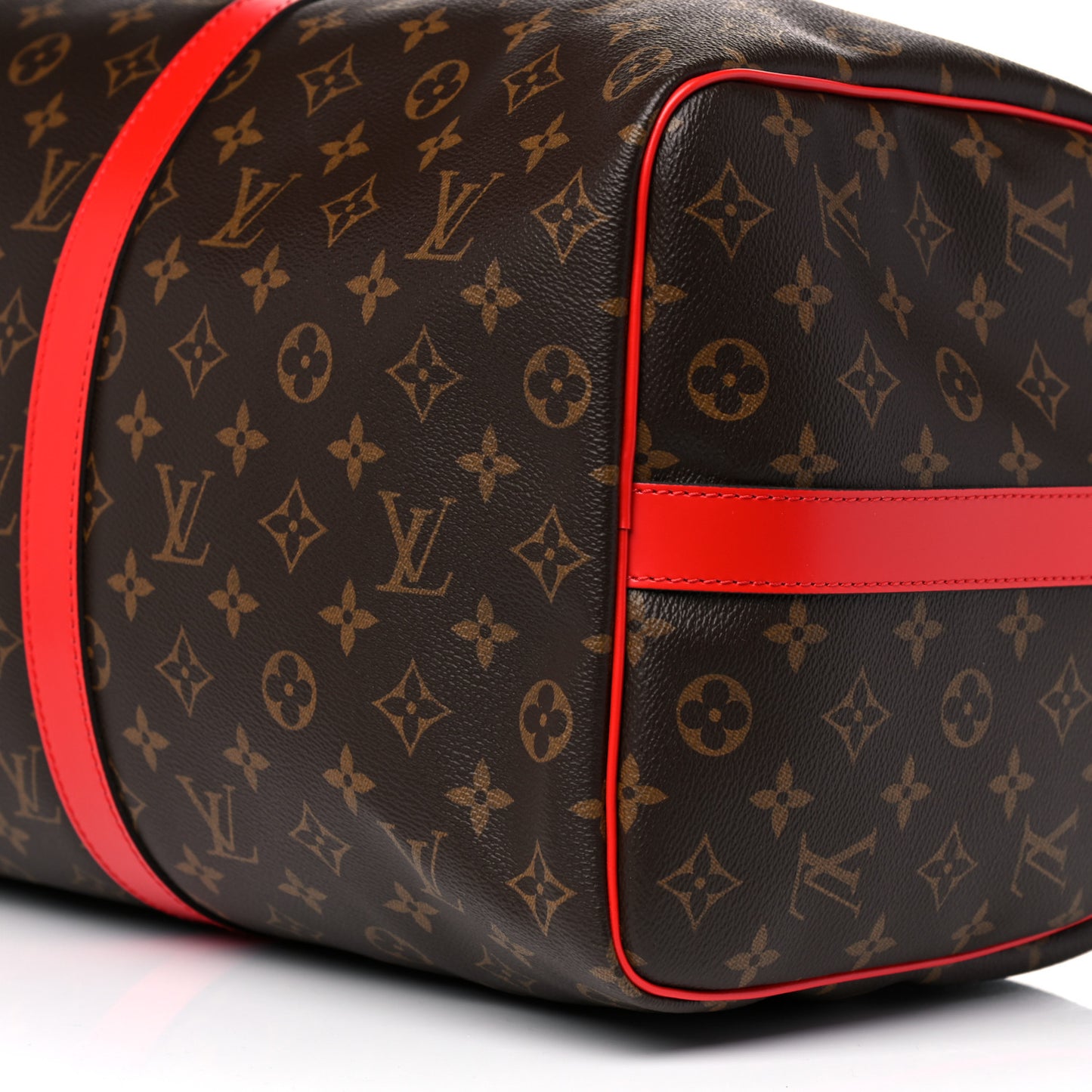 Calfskin Monogram Keepall Bandouliere 50 Coquelicot