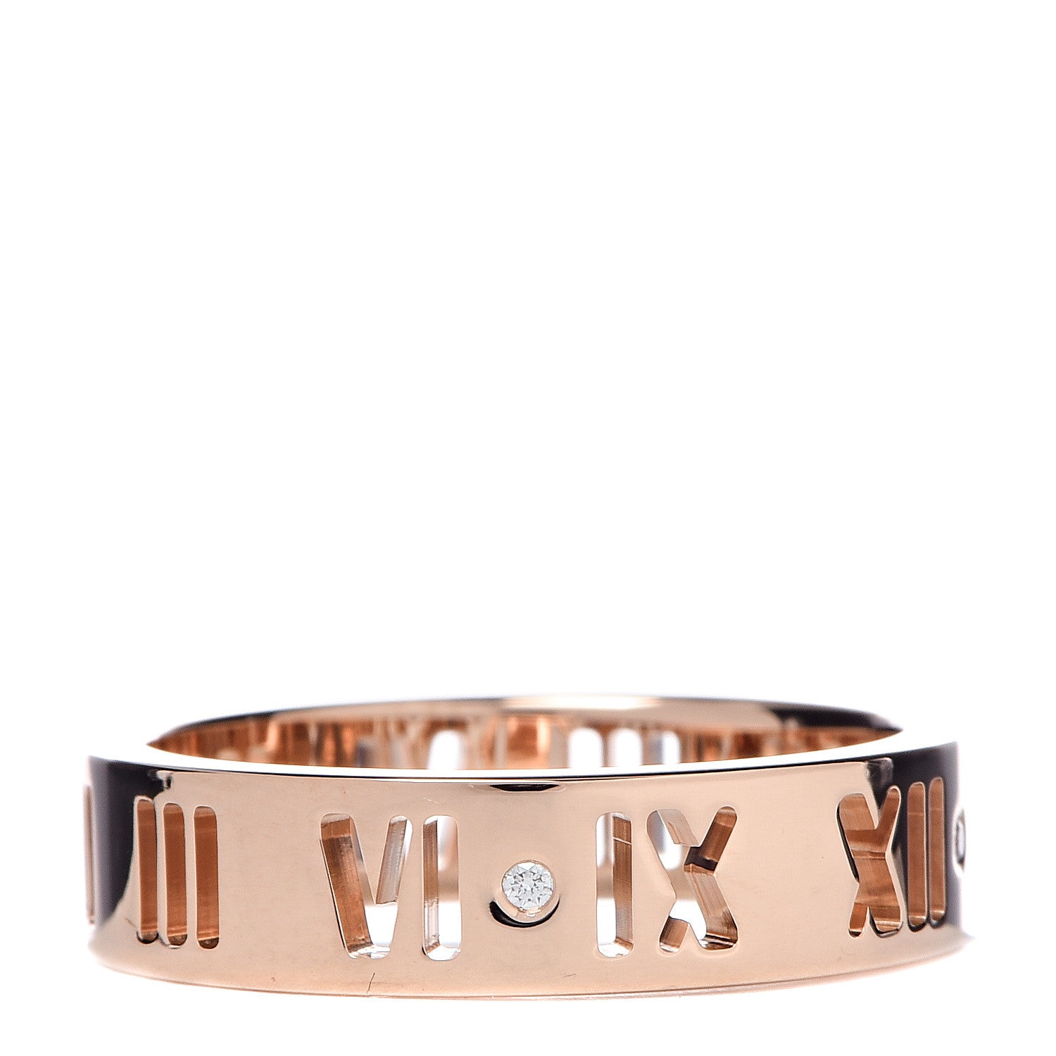 Tiffany 18K Rose Gold Diamond Wide Atlas Pierced Ring 54 6.75 3 of 4