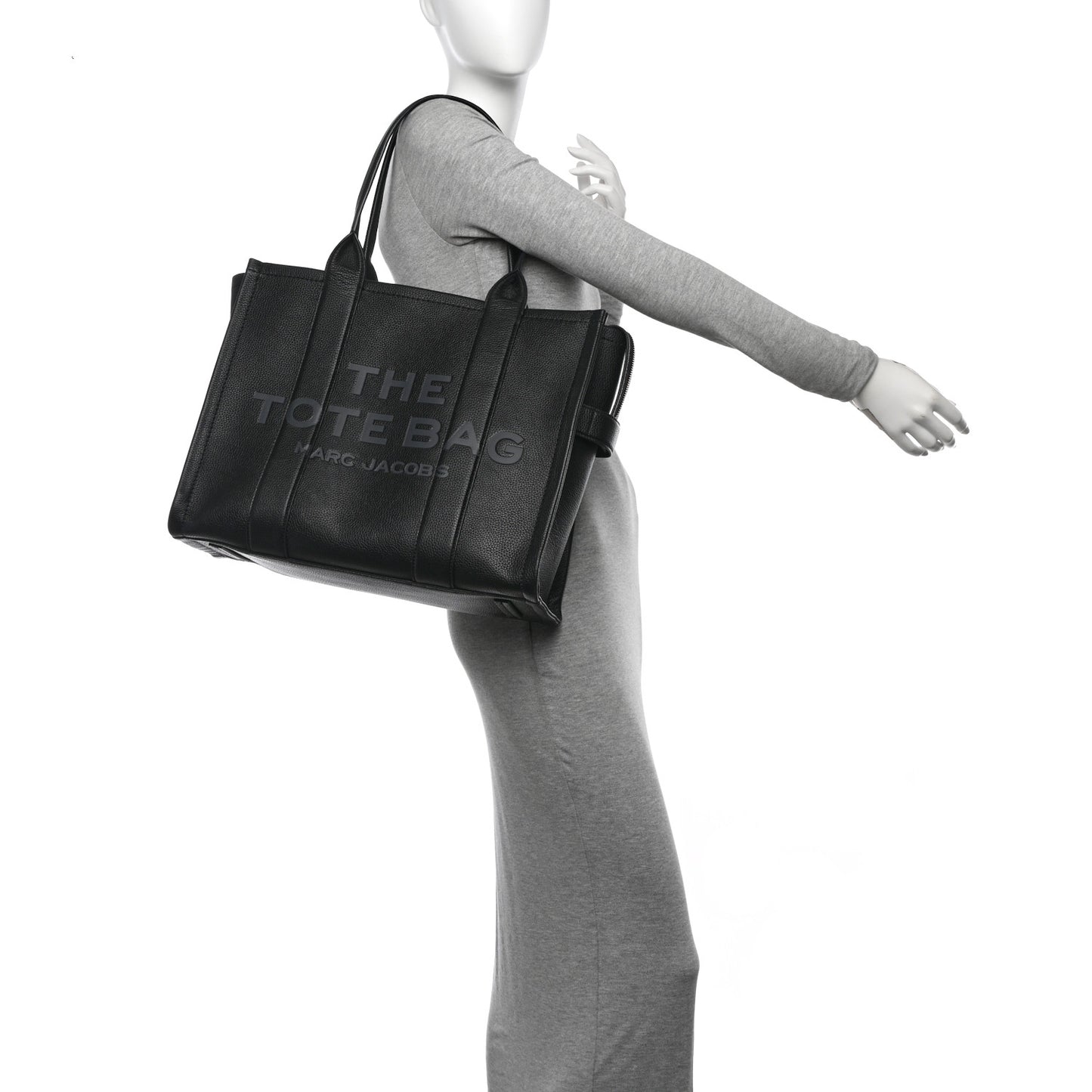 Grained Calfskin Large The Tote Bag Black