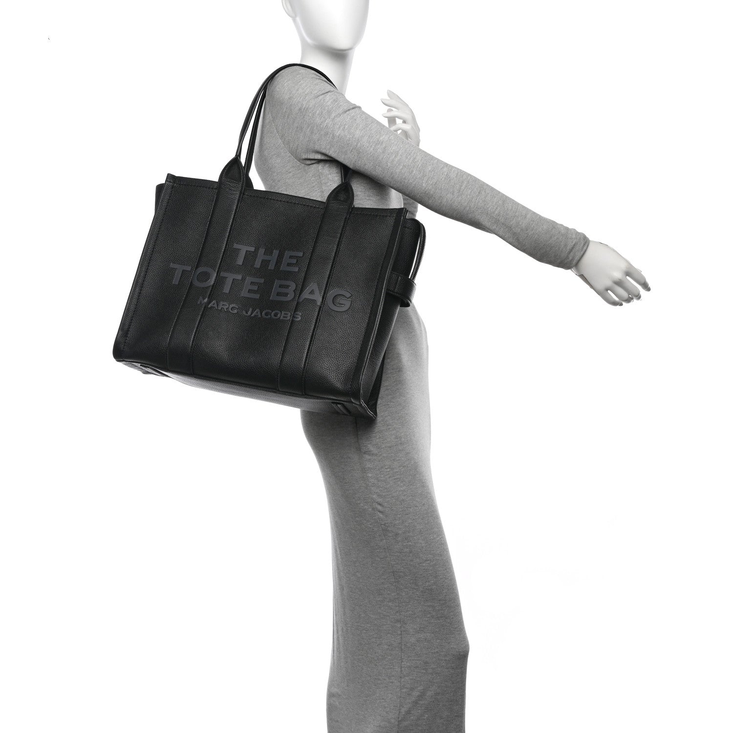 Marc Jacobs Grained Calfskin Large The Tote Bag Black 2 of 11