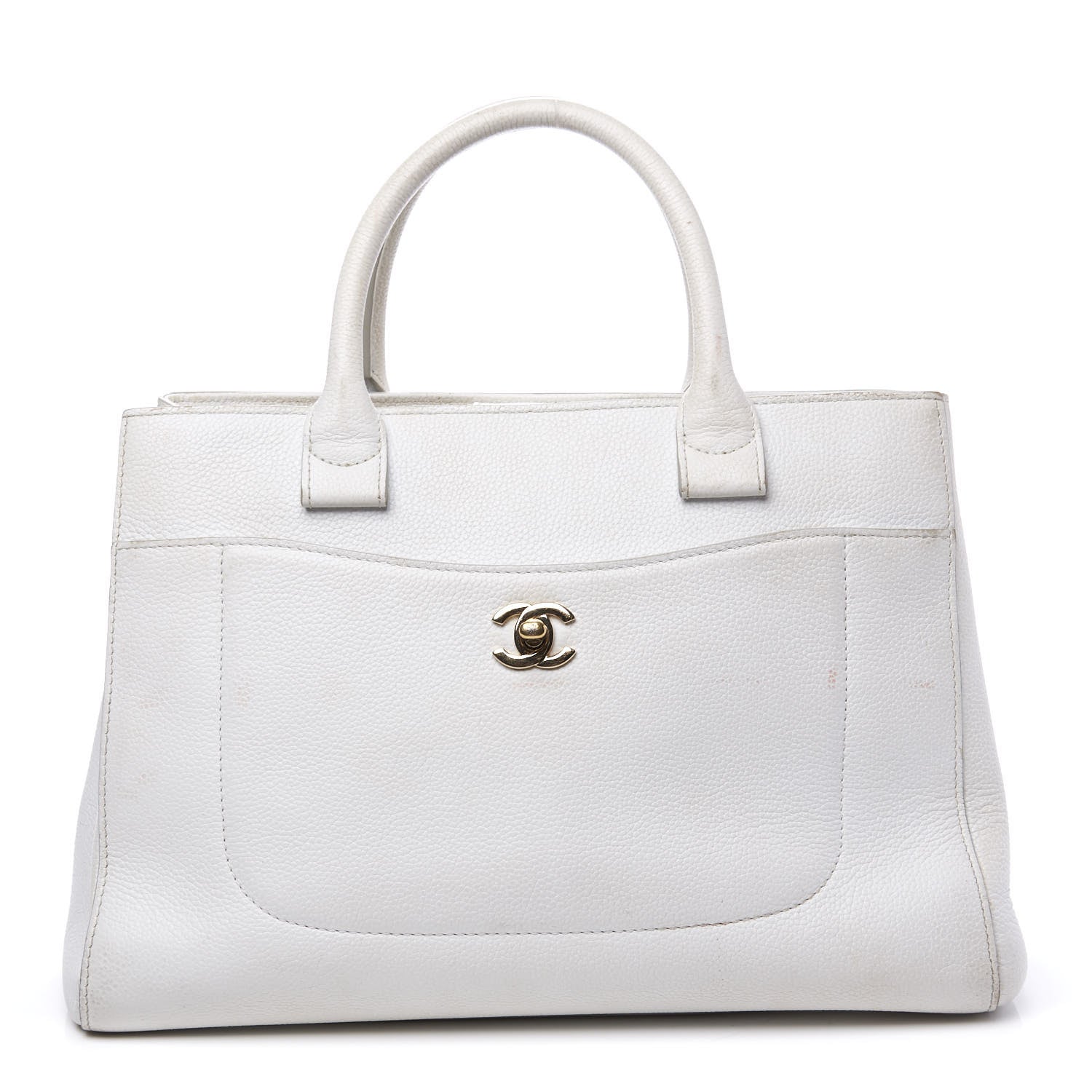 Chanel Grained Calfskin Small Neo Executive Shopper Tote White 1 of 12