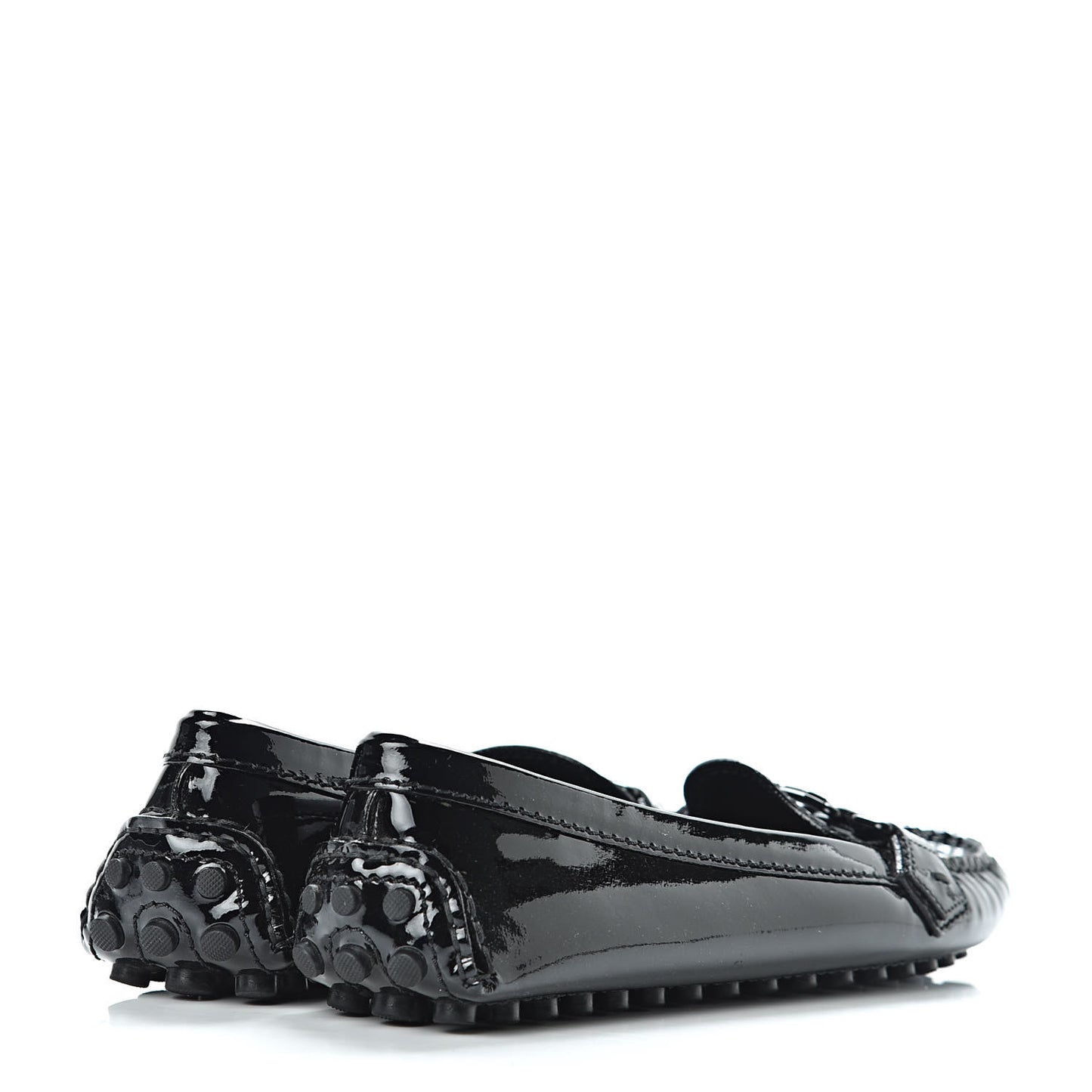 Patent Calfskin Oxford Loafers 37 Black