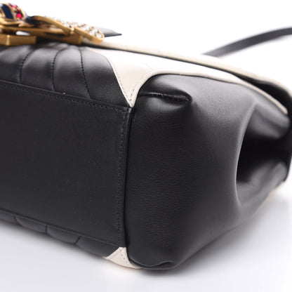 Gucci Calfskin Bamboo Trapuntata Queen Margaret Top Handle Bag Mystic White Black 9 of 10