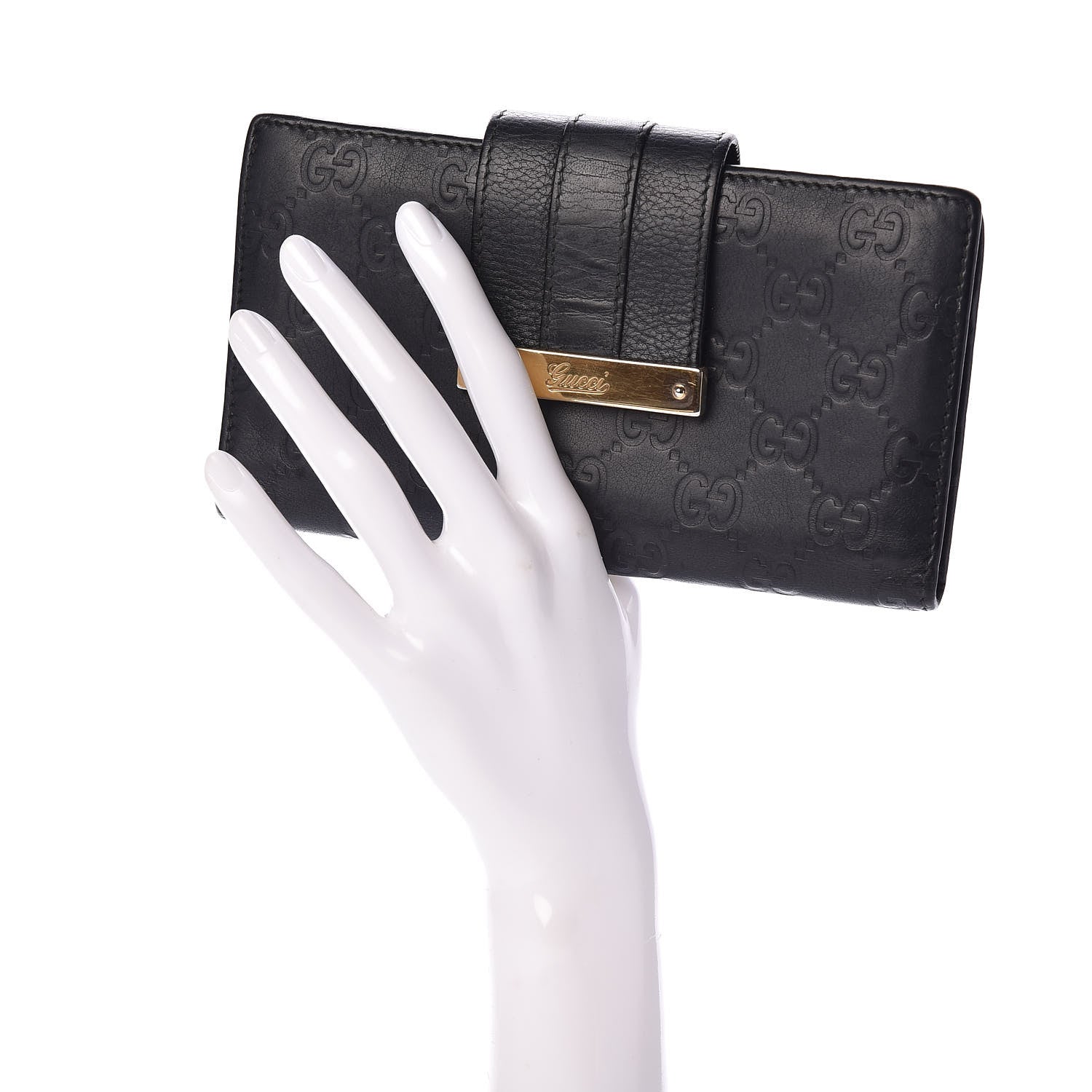 Gucci Guccissima Ladies Web Long Wallet Black 2 of 8
