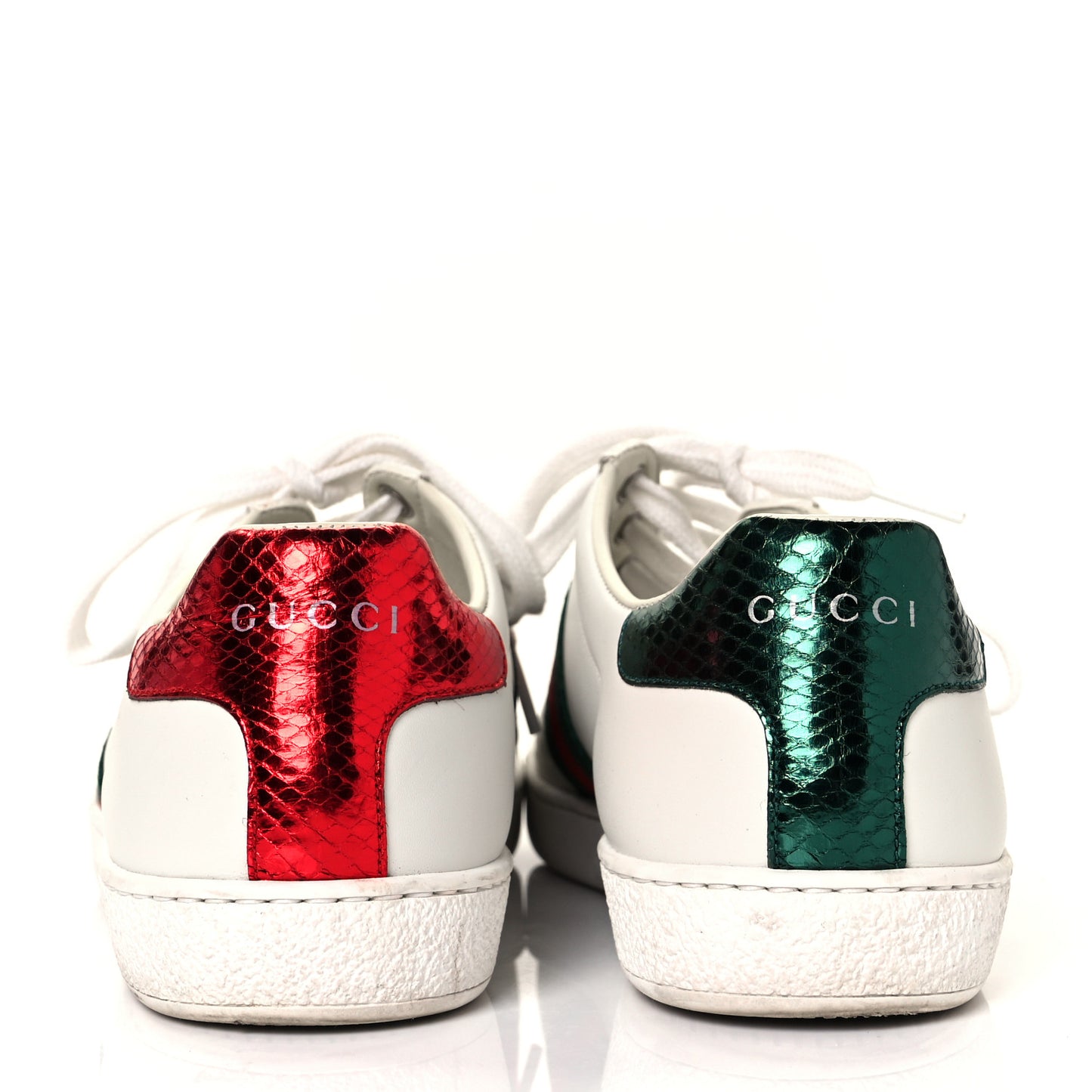 Calfskin Ayers Bee Embroidered Womens Ace Sneakers 37.5 White Green