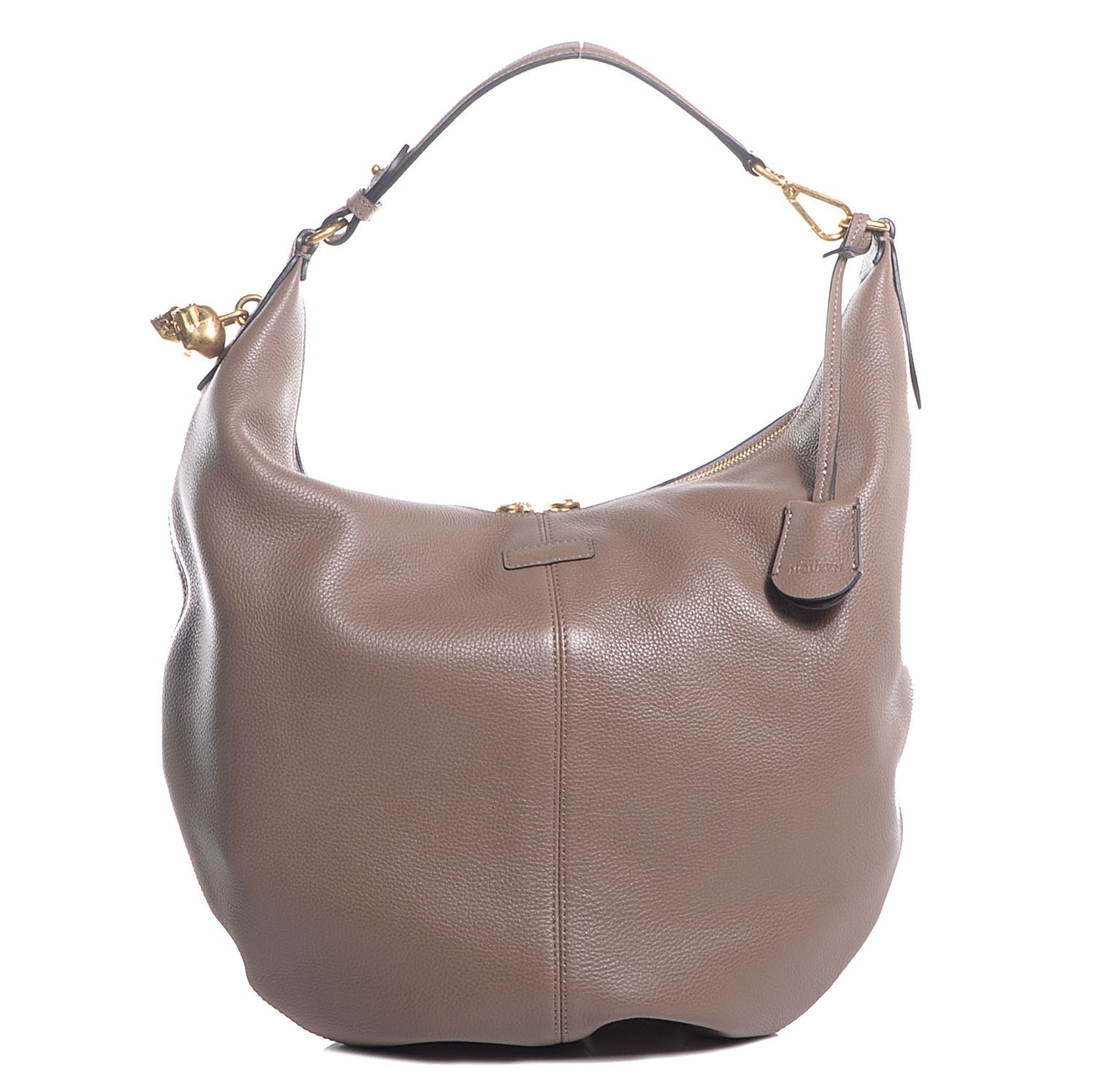 Alexander McQueen Pebbled Calfskin Skull Padlock Hobo Cocco 1 of 8