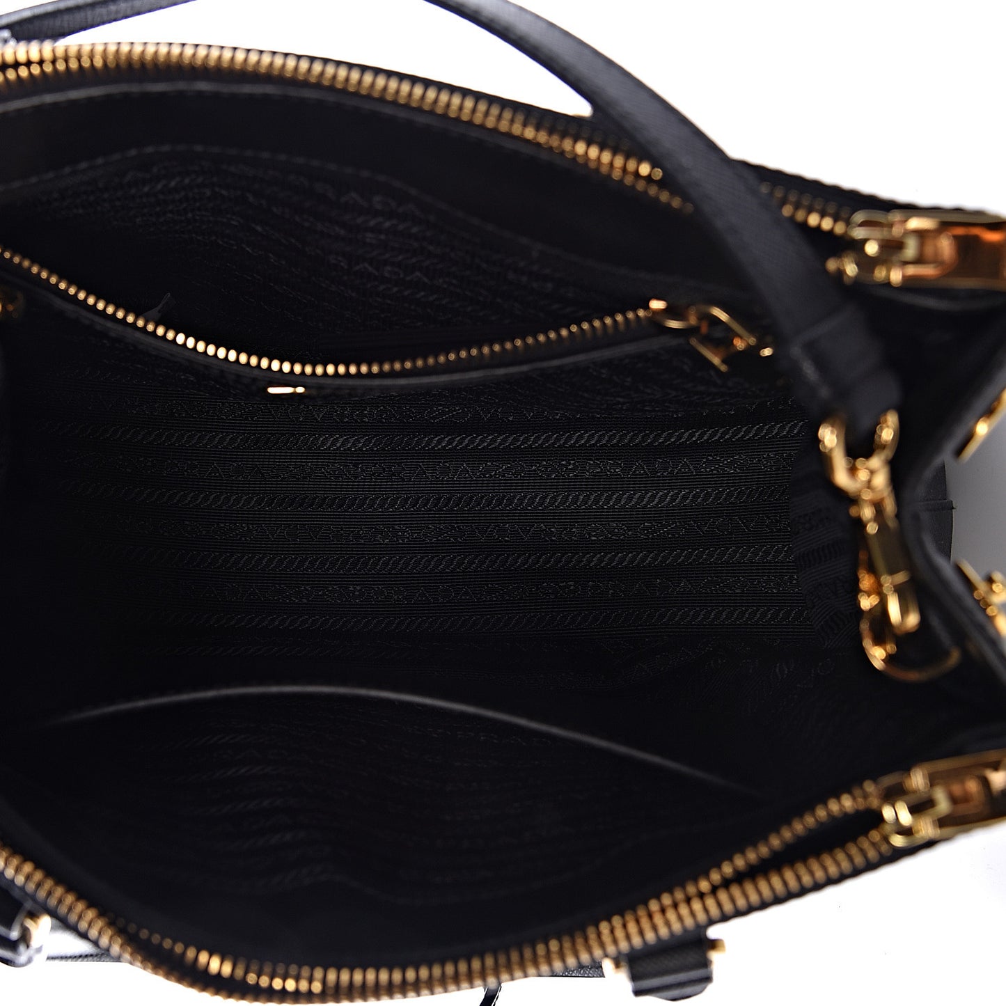 Saffiano Small Galleria Double Zip Tote Black