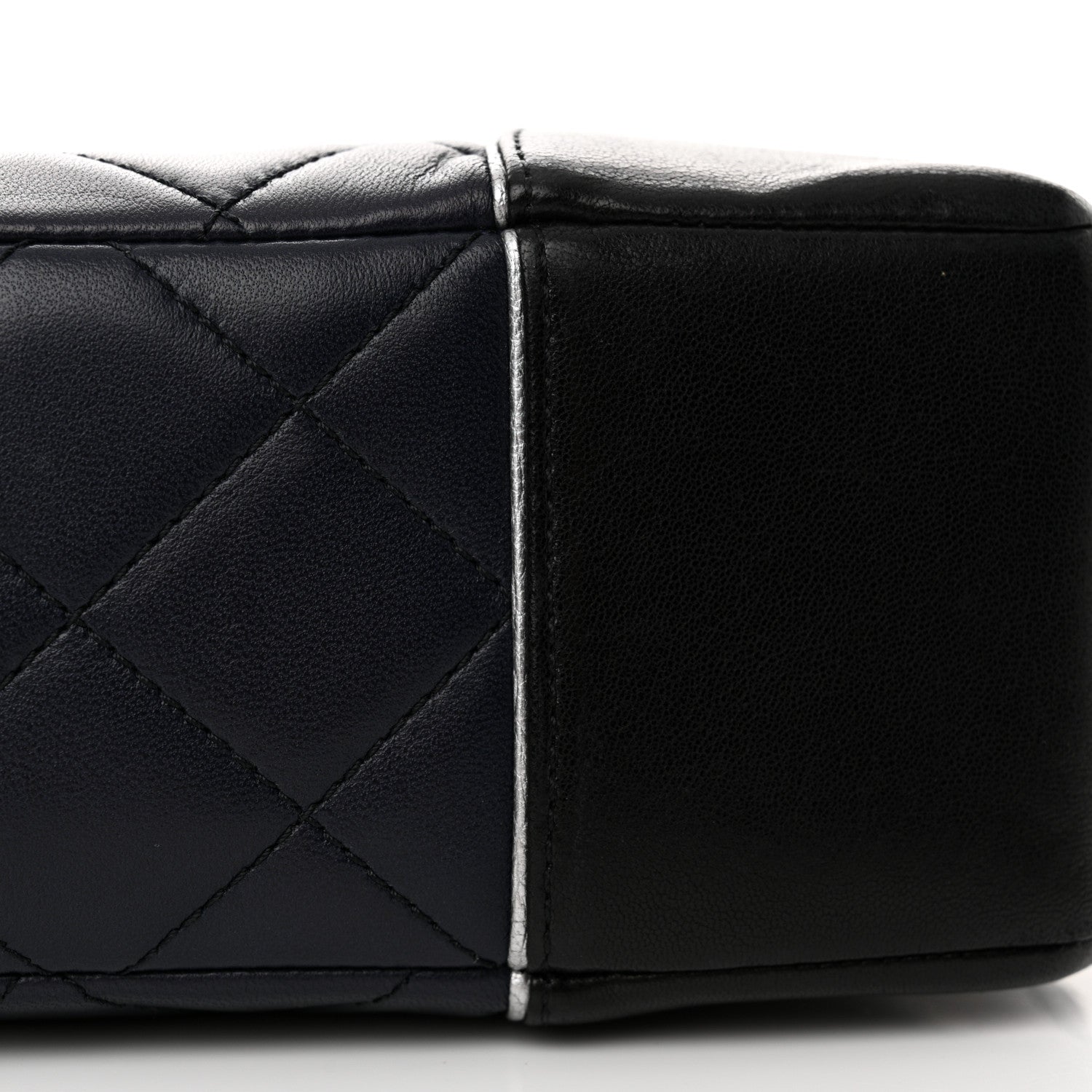 Chanel Calfskin Quilted Bi-Color Jumbo Flap Blue Black 14 of 15