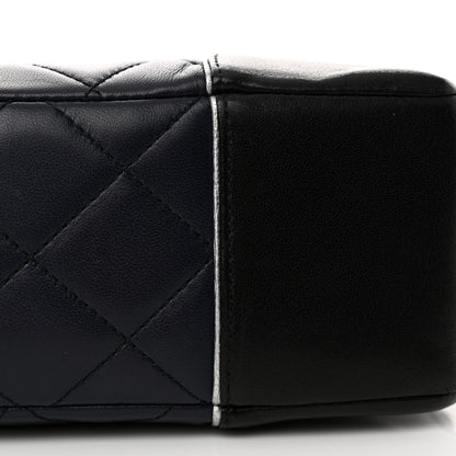 Chanel Calfskin Quilted Bi-Color Jumbo Flap Blue Black 14 of 15