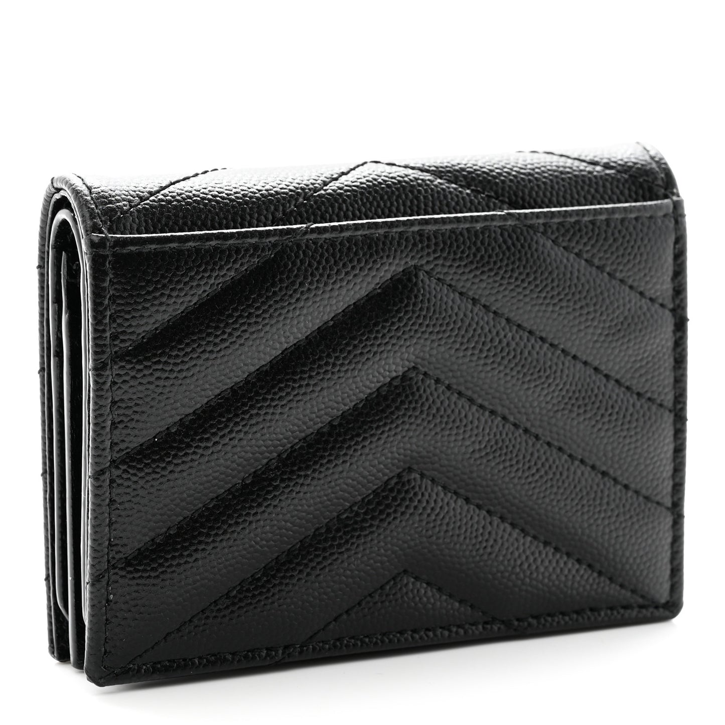 Grain De Poudre Matelasse Chevron Monogram Card Case Black