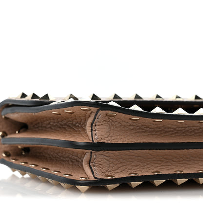 Valentino Garavani Pebbled Calfskin Rockstud Flap Wallet On Chain Poudre 8 of 12