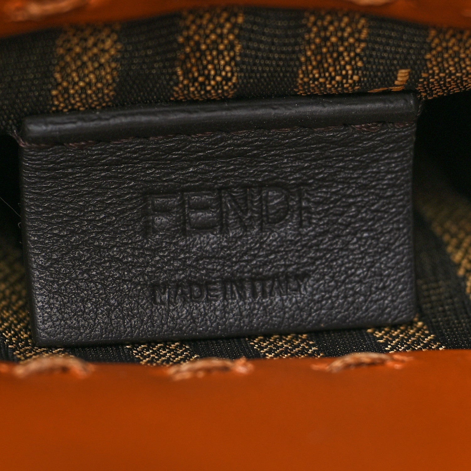 Fendi Vitello King Plexiglass Logo Embossed Mini Fendi Sunshine Shopper Tote Cuoio 6 of 10