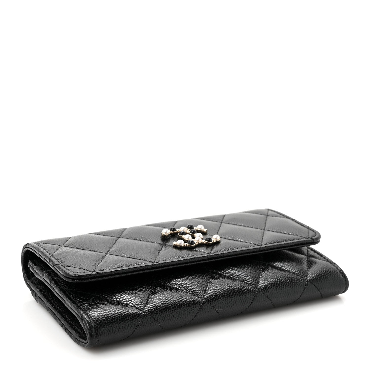 Chanel Caviar Quilted Pearl Coco Candy Wallet Black 4 of 11