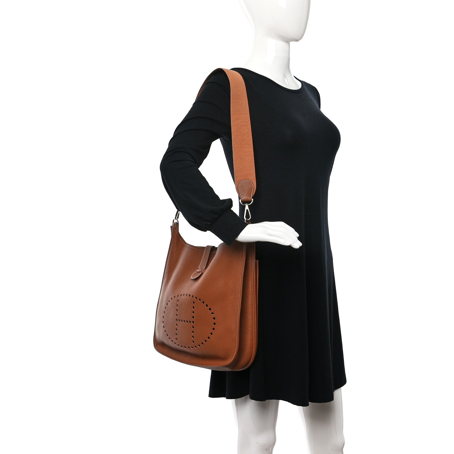 Hermes Taurillon Clemence Evelyne II GM Gold 2 of 9