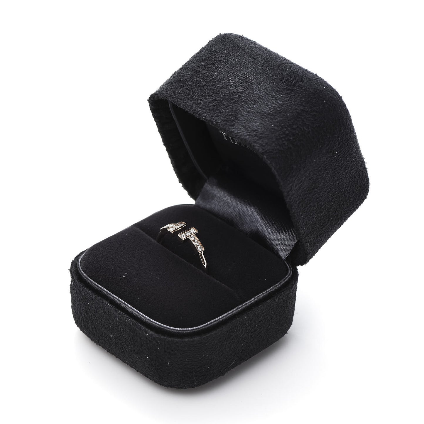 18K Rose Gold Diamond T Wire Ring 49 5