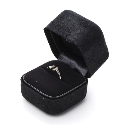 Tiffany 18K Rose Gold Diamond T Wire Ring 49 5 6 of 6