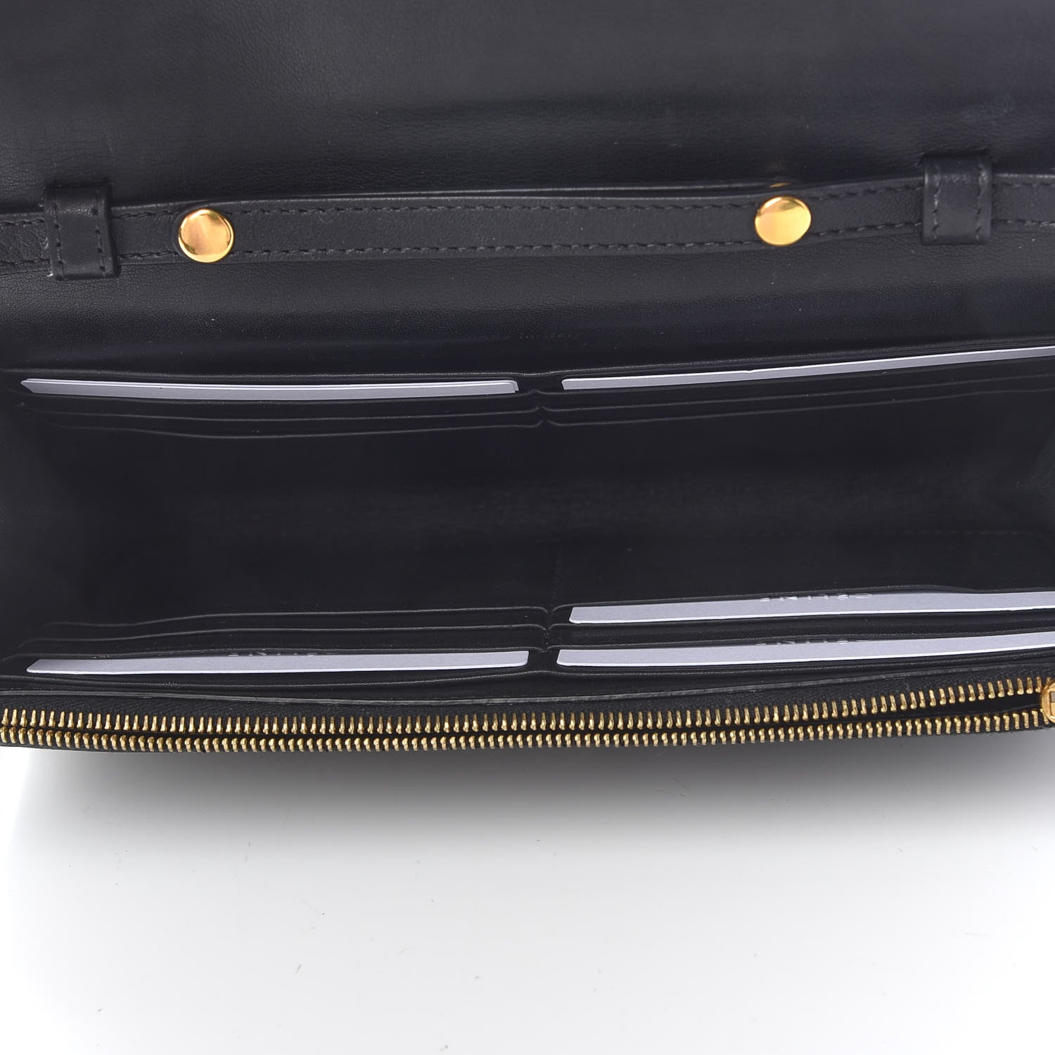 Celine Calfskin Lizard Clutch On A Chain Black 4 of 8