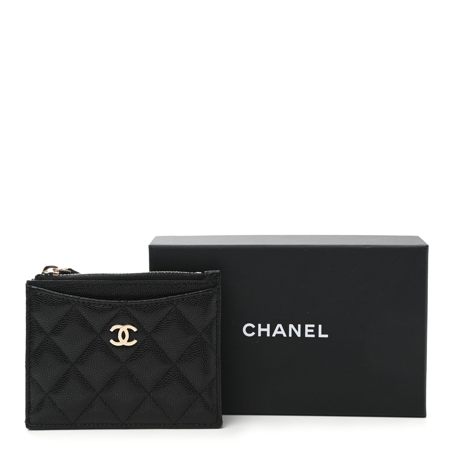 Chanel Caviar Quilted CC Zip Card Holder Black 8 of 8
