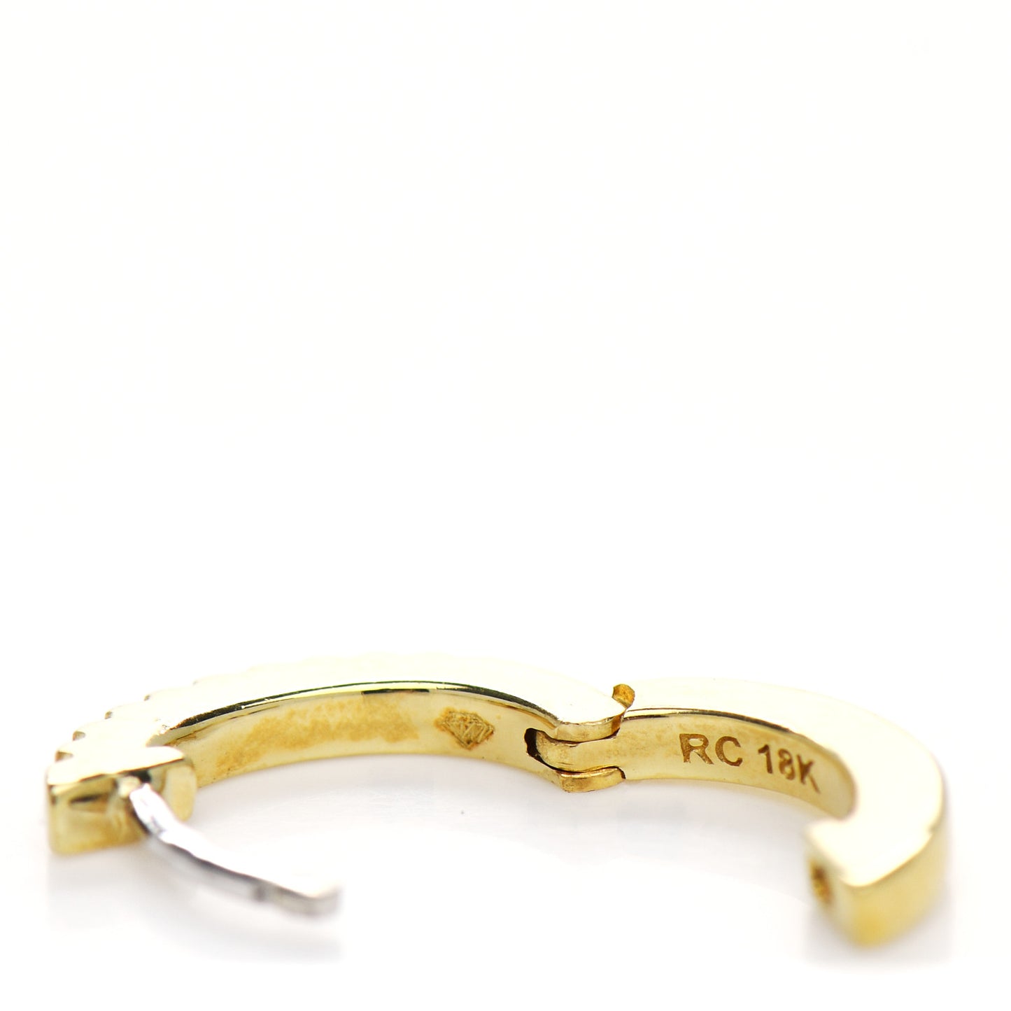 18K Yellow Gold Diamond Small Baby Hoop Earrings