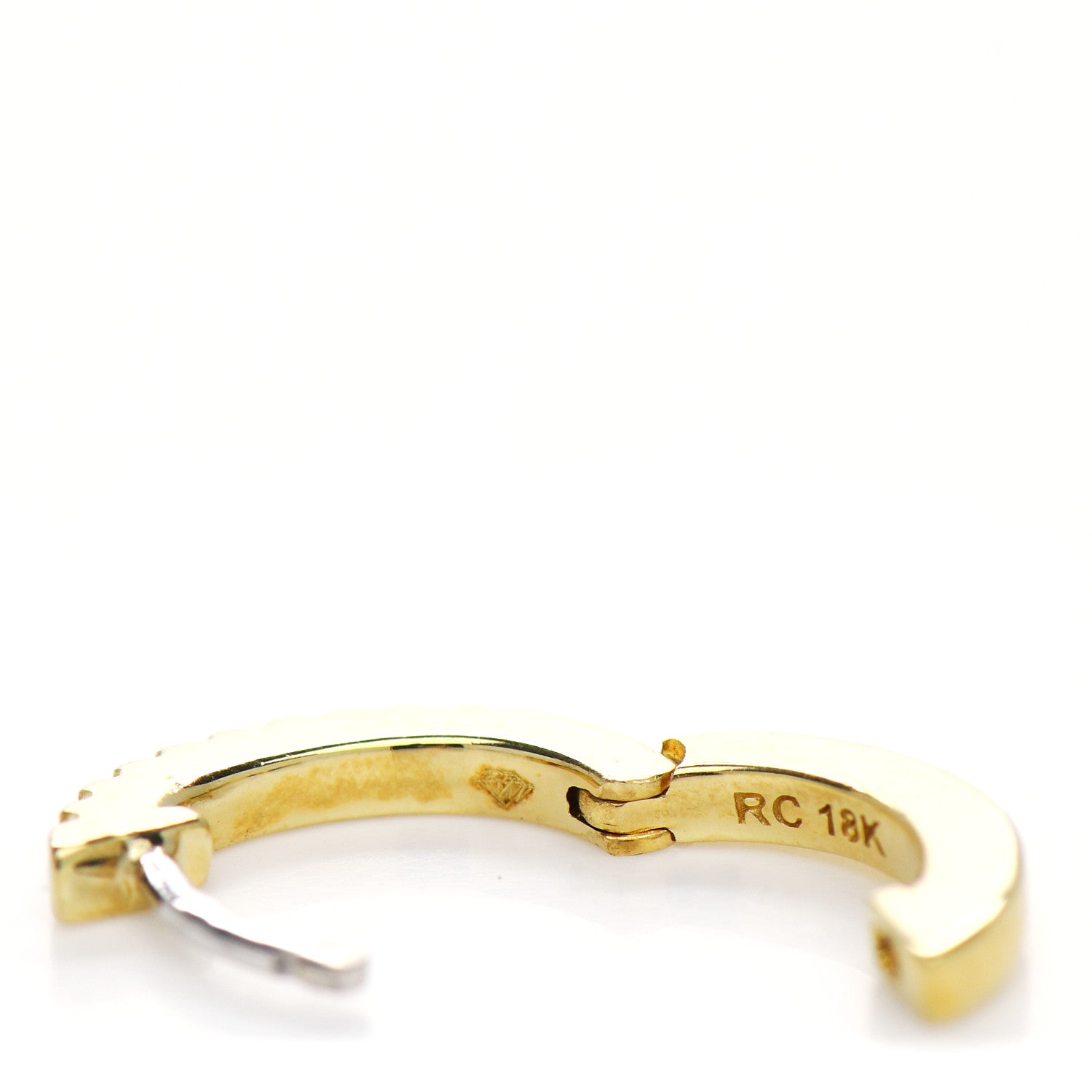 Roberto Coin 18K Yellow Gold Diamond Small Baby Hoop Earrings 5 of 5