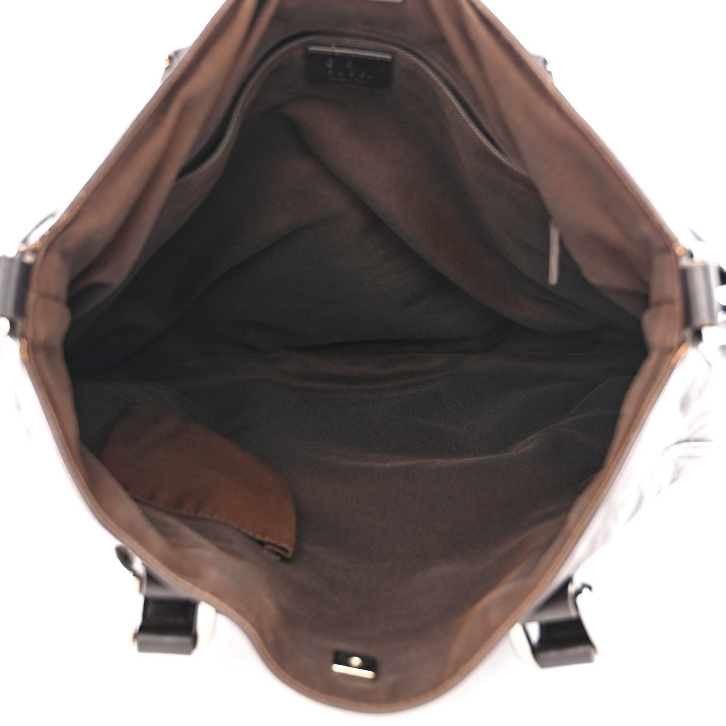 Calfskin Horsebit Embossed Medium Abbey Convertible Tote Dark Brown