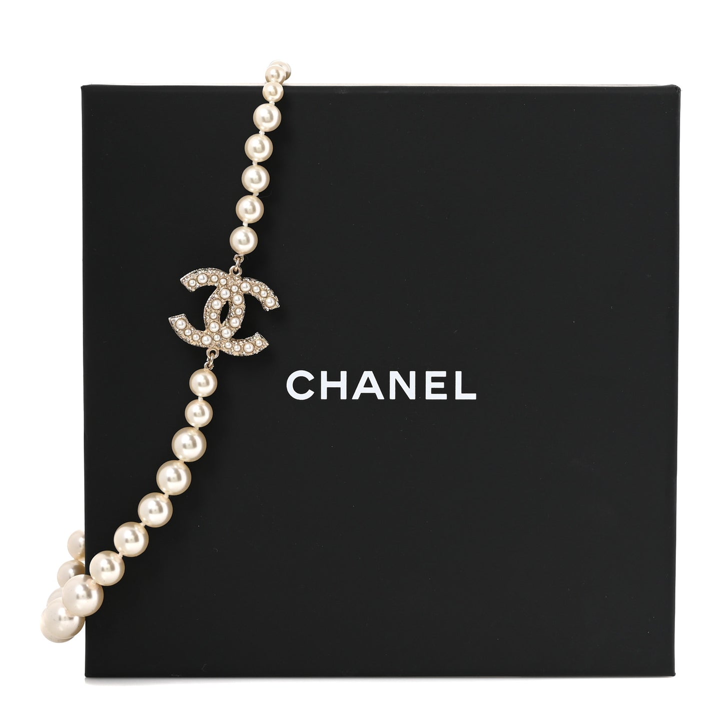 Pearl CC 100th Anniversary Necklace Light Gold