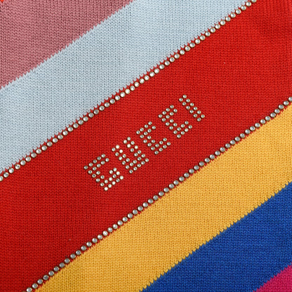Gucci Wool Crystal Logo Stripe Multihimalong Scarf Multicolor 3 of 4