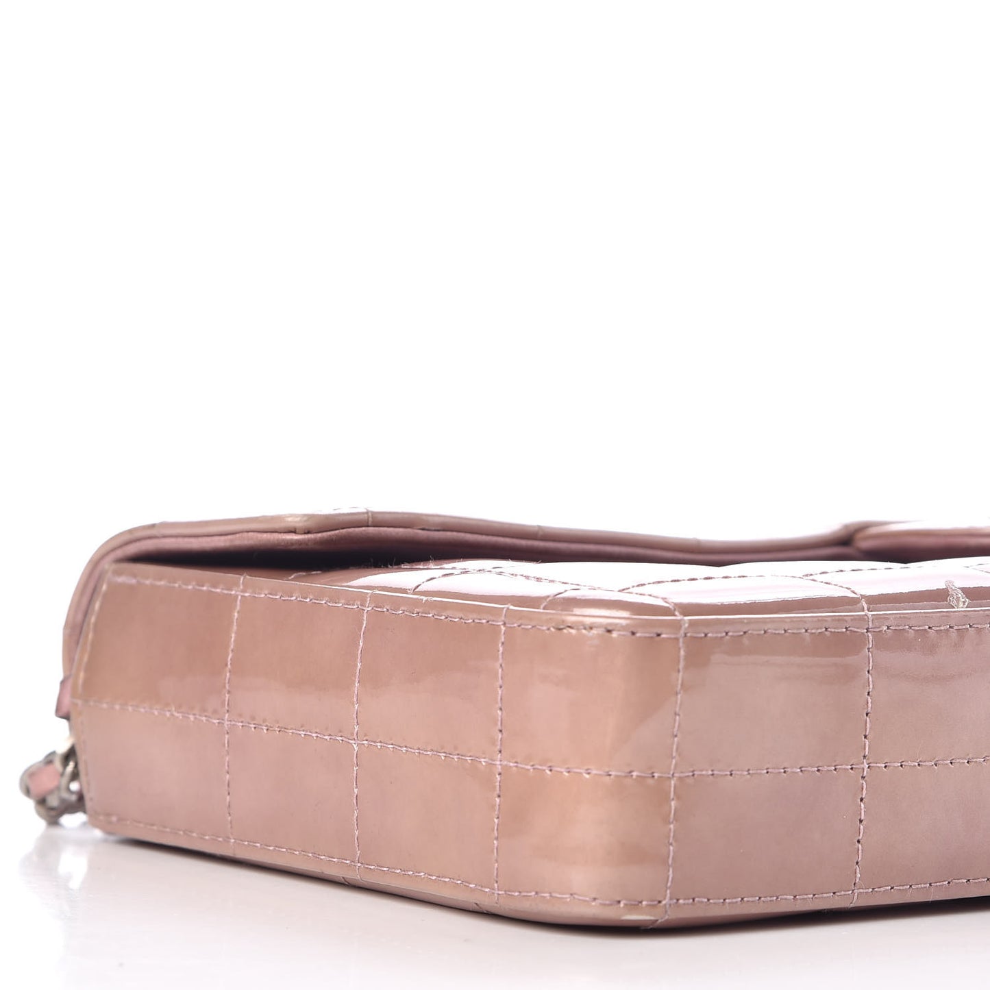 Patent Quilted East West Chocolate Bar Flap Light Purple